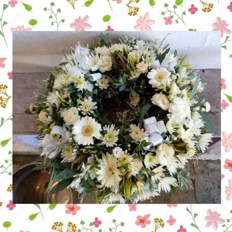 White Serenity Sympathy Wreath