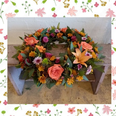 Autumn Tribute Sympathy Wreath
