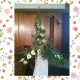 Large Green & White Church Sympathy Arrangement