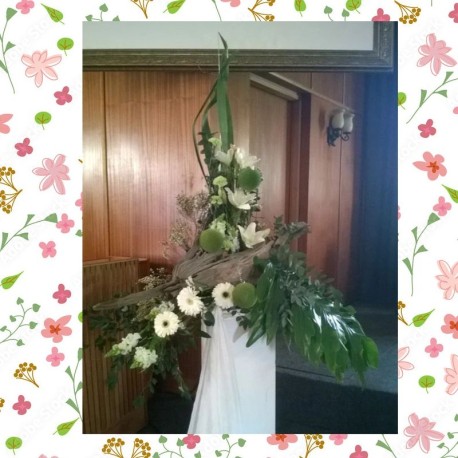 Large Green & White Church Sympathy Arrangement