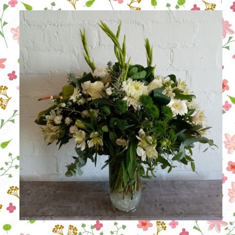 Classic Green & White Vase Arrangement