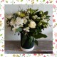 White & Green Elegance Hat Box Arrangement