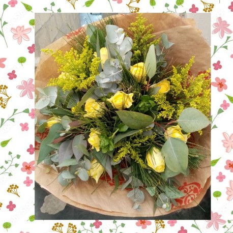 Sunny Yellow Rose Bouquet