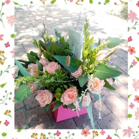 Pastel Pink Rose Gift Box