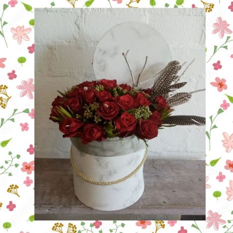 Luxury Red Rose Hat Box