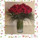 Red Roses in a Vase (50, 100, or 200 Stems)