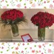 Red Roses in a Vase (50, 100, or 200 Stems)