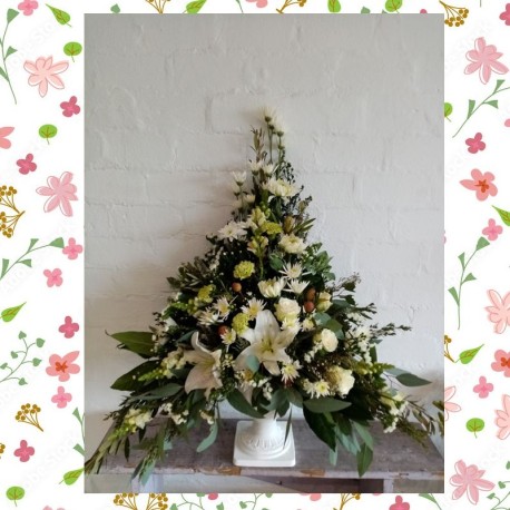 Elegant White & Green Sympathy Arrangement
