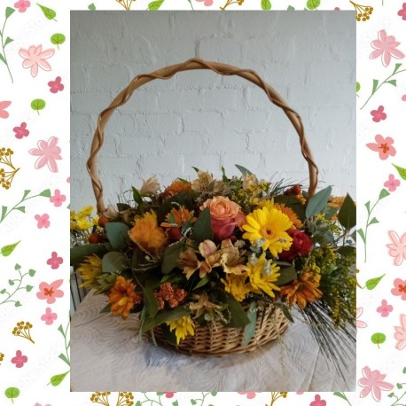 Autumn Harvest Flower Basket