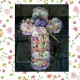 Pastel Rose & Chrysanthemum Floral Cross Tribute
