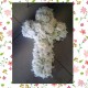 Pure White Rose & Chrysanthemum Cross Tribute