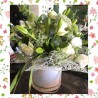 Elegant White & Green Hat Box Arrangement